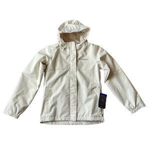 Columbia Hikebound Youth XS Omni-Tech Waterproof Rain Jacket Cream NWT